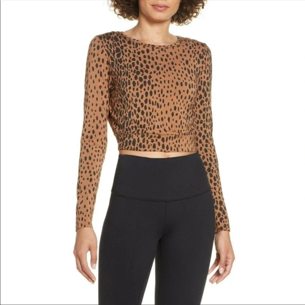 NWT GOOD AMERICAN ANIMAL PRINT CROP TOP